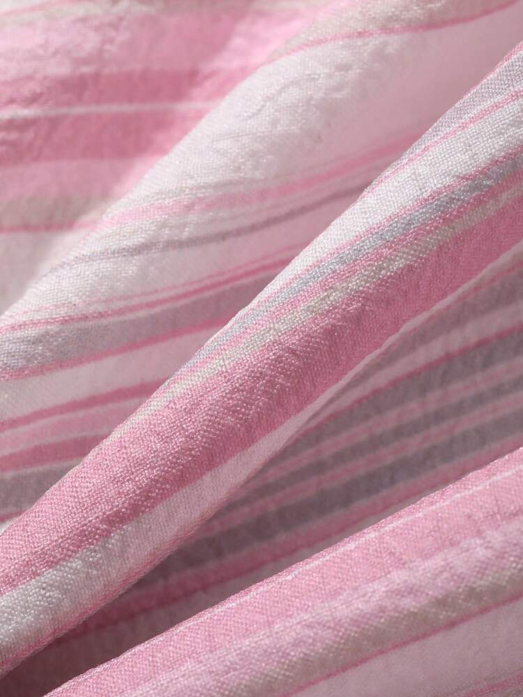 Women's Striped Cute Ruffle Hem Pajama Shorts