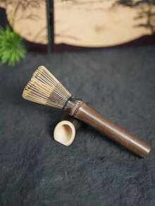 Long-Handled Tea Whisk (With Headrest), 15 Cm. Bamboo 'cha-Sen' Tea Utensil, Available In White Or Purple Bamboo. Long-Handled Tea Whisk With Headrest, Handcrafted From Golden Bamboo. Long-Handled Whisk For Matcha - Multicolor - View 9