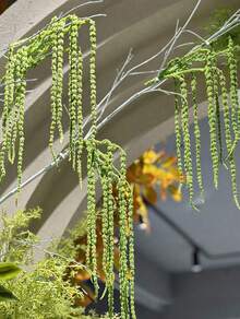2pcs Fake Green Amaranthus Tail Branch Fake Hanging Plant,Lover's Tears ,Artificial Weeping Willow,Wisteria Hanging Flower Pendants, Waterfall Cascading Flower Chains, Bridal Bouquets. Green Artificial Flower Branches For Indoor And Outdoor Wedding & Party Backdrop Decor, Home Gardening Flower Pendants, Hotel Decorations, DIY Floral Arrangements, Vase Fillers And Wall Decor. - Multicolor - View 6