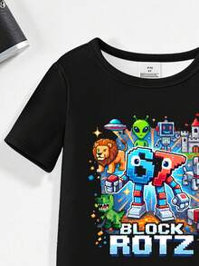 Bộ đồ ngủ 2 món cho bé trai, áo dệt kim in họa tiết phát sáng trong bóng tối và quần ôm sát, đồ ngủ mùa hè (bao gồm đèn UV), quà tặng cho trẻ em. - Xám - Xem 5