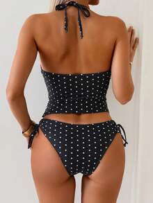 SHEIN Swim Mod 女士热带碎花比基尼两件套，休闲度假 - 彩色 - 查看 2