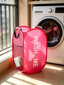 1 PC Multi-Color Foldable Pop-Up Mesh Breathable And Ventilated Portable Lightweight Anti-Rust With 2 Handles Space-Saving Quick-Opening Black Laundry Basket For Dirty Clothes Storage Box Suitable For Bathroom Laundry Room Bedroom Dormitory Travel Camping Home Organization All Seasons Foldable Laundry Basket - Multicolor white net - View 10
