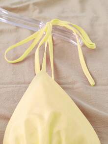 GlowEve Vestido de moda para mujer con volantes en el bajo y cintura con lazo, adecuado para citas - Amarillo - Ver 6
