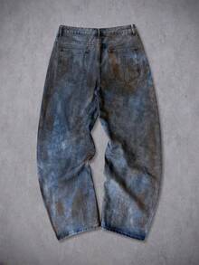 Manfinity LEGND Men's Vintage Washed Distressed Bootcut Jeans - Blue - View 2