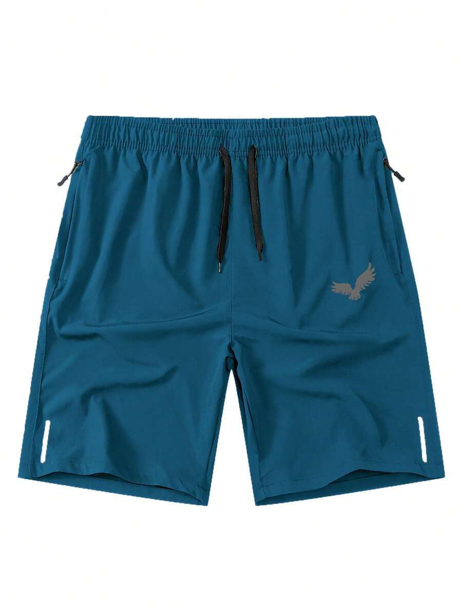 Manfinity Homme Men's Drawstring Waist Casual Versatile Daily Wear Shorts - Mint Blue - View 1