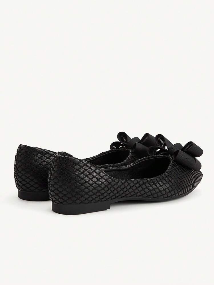 CUCCOO CHICEST Pointed Flat Bottom Comfortable And Fashionable Versatile Fairy Bow Ballet Soft Sole Black Low Vamp Flat Shoes