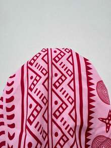 Selianne Camisola feminina elegante, moderna, casual, confortável, charmosa, retrô, minimalista, sofisticada, romântica, sem mangas, com decote em V, amarração na cintura e barra evasê, estampada. - Rosa Quente - Ver 8