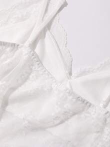 FRIFUL 女士蕾丝拼接休闲百搭约会之夜吊带背心 - 白色 - 查看 4