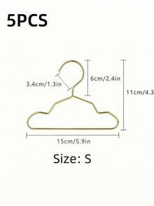5/10pcs Gold Mini Metal Hangers Arrived. Struggling With Drying Clothes For Pets? Don't Worry! The Mini Hangers Are Small, Exquisite And Super Durable, Perfectly Fit For Small Garments. - Multicolor - View 11