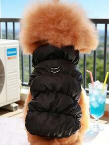 3-Layer Thick Warm Pet Dog Jacket Coat For Small/Medium Dogs, 8 Color Options, Autumn/Winter - Black - View 3