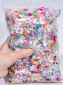 Hiasan Kuku Resin 3D Warna Campuran, Kemasan 30g, Bentuk Hati, Bunga, dan Pita, untuk Perlengkapan Pembuatan Perhiasan Kerajinan DIY - MultiWarna - View 1