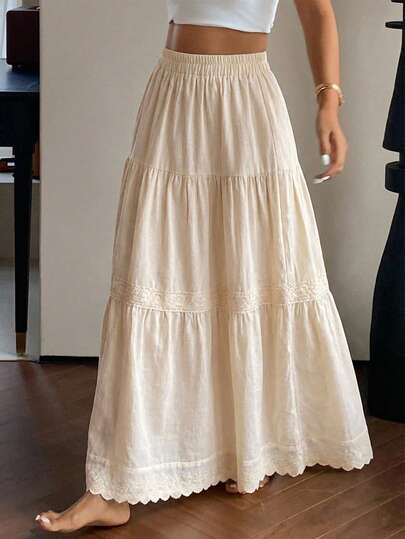 FRIFUL Gonna con balza a volant tinta unita