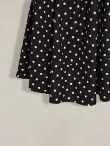 SHEIN ICON Đầm chấm bi hở lưng buộc dây phía trước dành cho nữ cỡ lớn, thích hợp cho kỳ nghỉ hè ở bãi biển, thích hợp cho kỳ nghỉ ngắn ngày. - Đen và trắng - Xem 8
