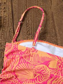Swim Vcay Maillot de bain une pièce imprimé tout-sur-tout plissé pour femmes, convient pour les vacances à la plage, les fêtes de piscine, les fêtes de plage - Prune - Voir 5