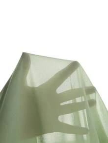 Franclia Plus Size Women's Sage Green Summer Elegant Wedding Guest Jumpsuit,V-Neck Sleeveless Ruched Chiffon Waist Flowy Hem French Sicily Vacation - Green - View 6