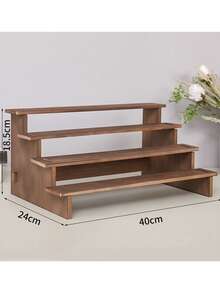Wooden Storage Racks, Toy Display Stands, Desk Display Stands, Multi-Tier Model Display Stands And Solid Wood Shelving Units – Ideal For Women's Organisation, Travel Essentials And Back-To-School Dormitory Storage. - Coffee Brown - View 9
