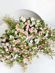 6 ramos de 70 cm de flores artificiales, adecuadas para decorar paredes, salas de estar, dormitorios, bodas, fiestas, mesas, hogar, escritorio, cocina, comedor, centros de mesa, oficina, jardín, exteriores, casa, patio. Apropiadas para primavera, verano, otoño e invierno. - Multicolor - Ver 5