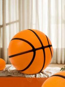 1pc Orange Indoor Silent Basketball With Silent Thump Sound (Includes Net Bag) - Brown - View 1