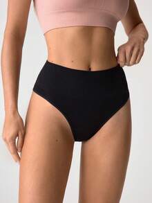 Set de 3 piezas de lencería interior femenina sin costuras de cintura alta - Multicolor - Ver 6