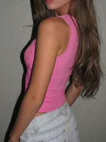 Rina Fox 2026春夏新款女式水钻蝴蝶翅膀背心 - 粉色 - 查看 2