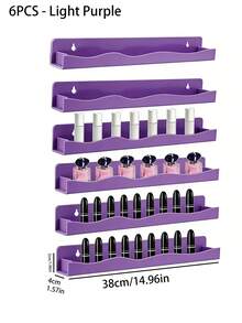 Nail Polish Wall Rack, 6 Pastel Colors Acrylic Nail Polish Floating Shelves For Multi-Purpose,Ideal Gift For Girls Teens,Great Display For Salons Retailers - Macaron Color - View 5