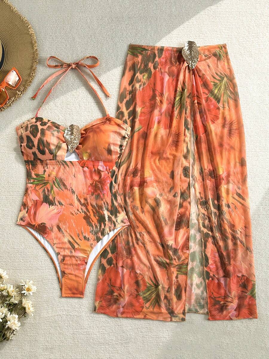 Soleia Plus Size New Arrival Printed Knit Swimwear Set Summer Beach Outfit Vacation Bikini Bathing Suits