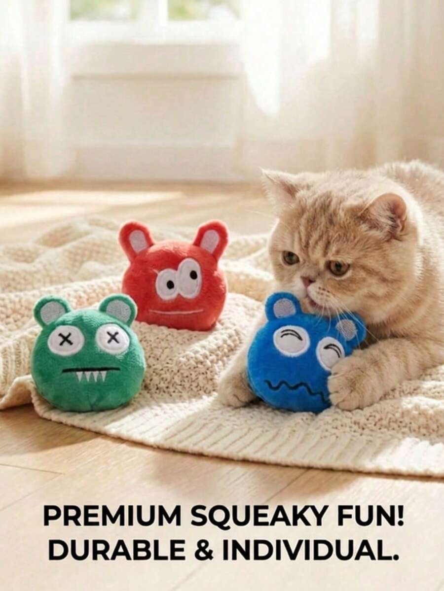 Creative Plush Cat Toy With Quirky Monster Shapes, Containing Sound Paper For Interactive Play With Cats - Multicolor - View 1
