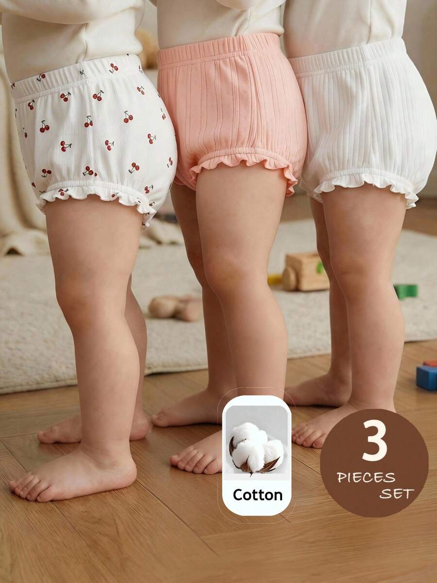 SHEIN Baby Girl Summer Casual Shorts - Multicolor - View 1