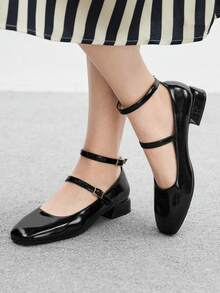 CUCCOO BIZCHIC Women's Buckle Design Fashionable High Heels For Daily Wear - Black - View 2