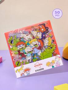 Nick 90s | SHEIN 可爱卡通贴纸包，装饰贴纸，贴纸套装，适用于手机壳、笔记本电脑、DIY手工、子弹日记、手账计划等。 - 多色 - 查看 1