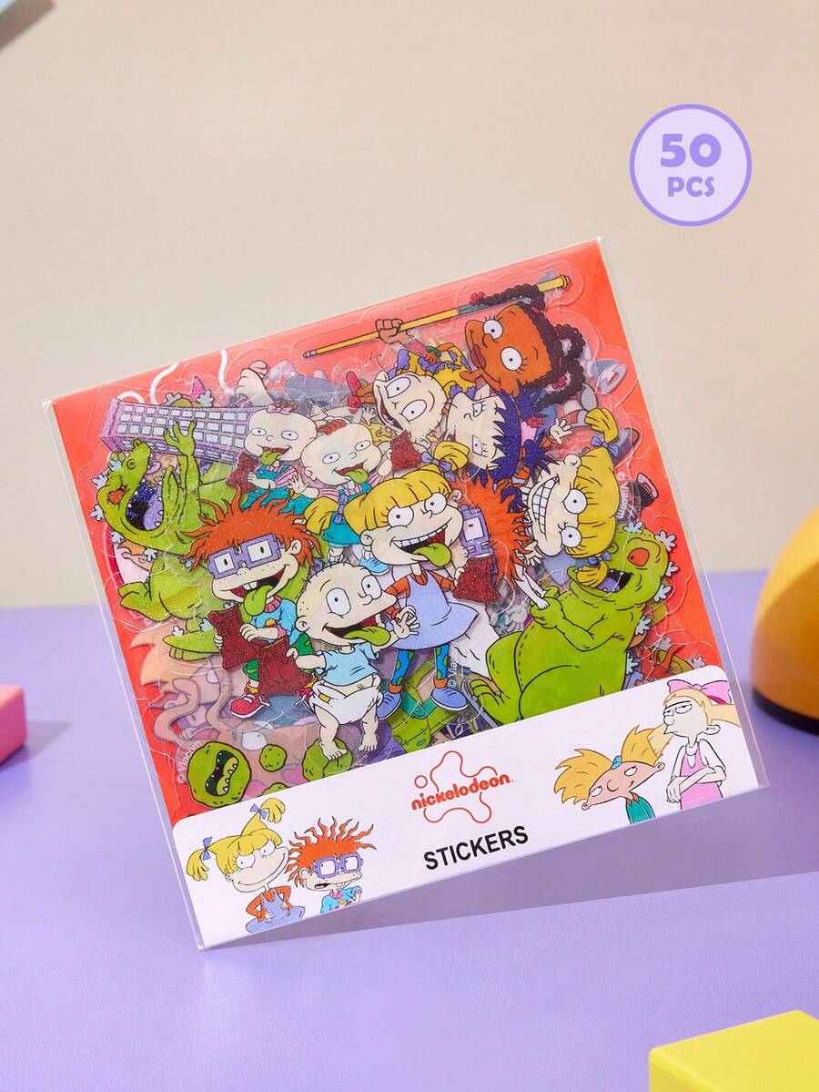 Nick 90s | SHEIN 可爱卡通贴纸包，装饰贴纸，贴纸套装，适用于手机壳、笔记本电脑、DIY手工、子弹日记、手账计划等。 - 多色 - 查看 1