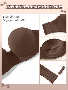Bare Chapter Sujetador minimalista de uso diario de unicolor con aros para mujer - Marrón Mocha - Ver 3