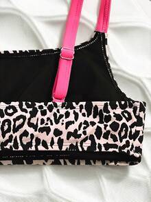 Swim Vcay 2026 Summer New Leopard Print Plus Size Swimwear Top For Beach & Resort - Multicolor - View 3