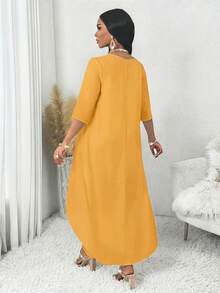 SHEIN Lady Trang phục nữ mùa thu bốn mùa, quần áo mùa thu, bộ hai mảnh dài tay màu trắng không đối xứng, bộ đồ mùa thu cho nữ, bộ vest nữ, bộ trang phục nữ, bộ hai mảnh cho nữ, bộ đồ hai mảnh mùa thu, bộ đồ dự tiệc mùa thu cho nữ, bộ đồ mùa thu màu trắng cho nữ, bộ quần áo nữ, bộ trang phục, bộ hai mảnh, váy dự tiệc cưới, bộ hai mảnh cho nữ. - Màu Mù tạt vàng - Xem 2