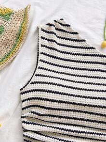 SHEIN WYWH Sexy Spaghetti Strap Tie Waist Romper In Light Yellow, Suitable For Vacation, Party, Music Festival, Boho, Holiday Date, Afternoon Tea,Summer Outfit For Women , Festival Outfits, Graduation,Vacation Outfits Women,Work Outfits For Women , Beach Outfit For Women - Multicolor - View 3