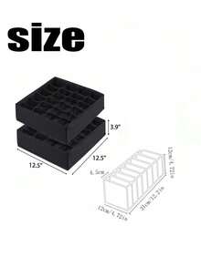 Black 24-Grid Socks Underwear Storage Box - Foldable Fabric Drawer Organizer For Bras Panties Scarf, Space-Saving Wardrobe Closet - Multicolor - View 3