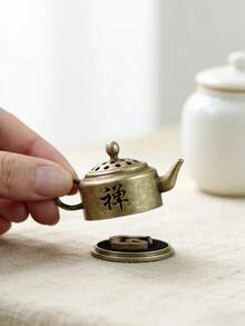 Haus Hana 1个迷你复古合金香炉烛台，便携式复古禅意雕刻香炉，古铜龙凤财宝图案香炉，适用于锥香、盘香、棒香，多风格家居装饰摆件，适用于客厅、茶室、办公室、冥想瑜伽放松，是乔迁新居、中秋节、日常香薰疗法以及中国传统文化礼品的完美之选。 - 多色 - 查看 2