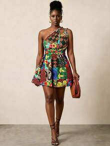 VaVaBold Women's Casual Vacation All-Over Print Backless Sleeveless Dress - Multicolor - View 3