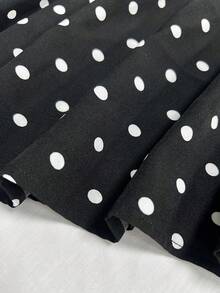 K-Vae Đầm mini không tay thanh lịch, gợi cảm, thắt eo, in chấm bi dành cho nữ, thích hợp cho kỳ nghỉ hè, đi biển, dã ngoại, lễ hội âm nhạc. - màu đen - Xem 5