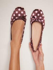 Solezae Women's Casual Elegant Comfortable Satin Ballet Flats - Multicolor - View 5