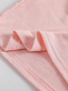 T-shirt à manches courtes imprimé de lettres roses décontracté et doux pour jeunes filles, coupe ample et confortable, convient pour les sorties quotidiennes, les activités scolaires, les rassemblements familiaux, les jeux en extérieur et les séances photo - Multicolore - Voir 5