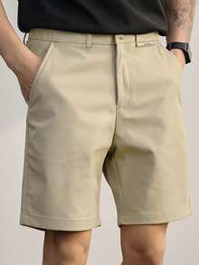 Manfinity CasualCool Men's Casual Shorts, Versatile Commuter Style, Fashionable 5-Inch Inseam - Khaki - View 3