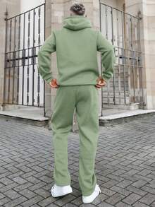 Artur Kramer 2件套男士休闲运动连帽运动服套装，秋冬 - 綠色 - 查看 2