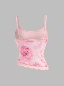 SHEIN Girlism 少女休闲简约舒适不对称下摆背心和鱼尾裙套装 - 彩色 - 查看 4