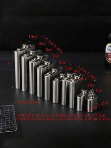 1PC Stainless Steel Hip Flask / Portable Flask / Beverage Carry Flask / Liquor Dispenser Bottle Available In 1oz/2oz/3oz/4oz/5oz/6oz/7oz/8oz/9oz/10oz - Silver - View 25