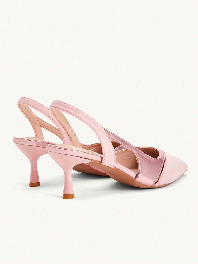 CUCCOO CHICEST Women's High-Heeled Shoes, New Elegant Pointed Sandals, Satin Splicing Glossy, Cross-Strap Rear Strap, Stiletto-Heeled Banquet Shoes, Elegant Commuting Versatile Women's Shoes