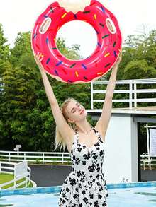 Inflatable Swimming Ring, PVC Inflatable Swimming Ring, Unisex Underarm Float, Donut Design, Suitable For Summer Water Sports, Pool Parties, Beach Parties, Swimming Pools, Beaches, And Summer Vacation Leisure Swimming Rings. - Multiple Styles - View 3