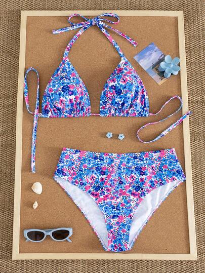 Swim Mod Bộ bikini hai mảnh cỡ lớn mới năm 2026, họa tiết hoa nhí, dây mảnh, thích hợp mặc đi biển vào mùa xuân/hè.