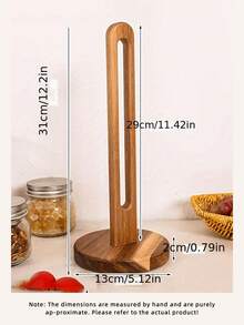 1 Wooden Tissue Holder, Kitchen Tissue Box, Countertop Tissue Holder With Weighted Base, Heavy-Duty Countertop Storage Rack, Space-Saving Tissue Holder, Desktop Storage Device, Modern Kitchen Accessories, Kitchen Supplies, Kitchen Storage Accessories - Multicolor - View 3