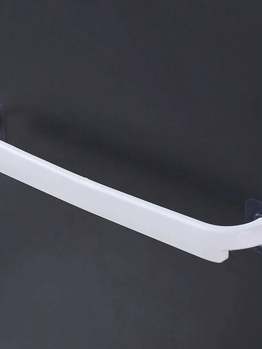 1 Non Perforated Towel Rack, Wall Mounted Slipper Rack, Single Pole Storage Rack, Towel Storage Rack, Slipper Storage Rack, Simple Towel Pole, Plastic Towel Rack, Single Pole Towel Pole - White - View 1